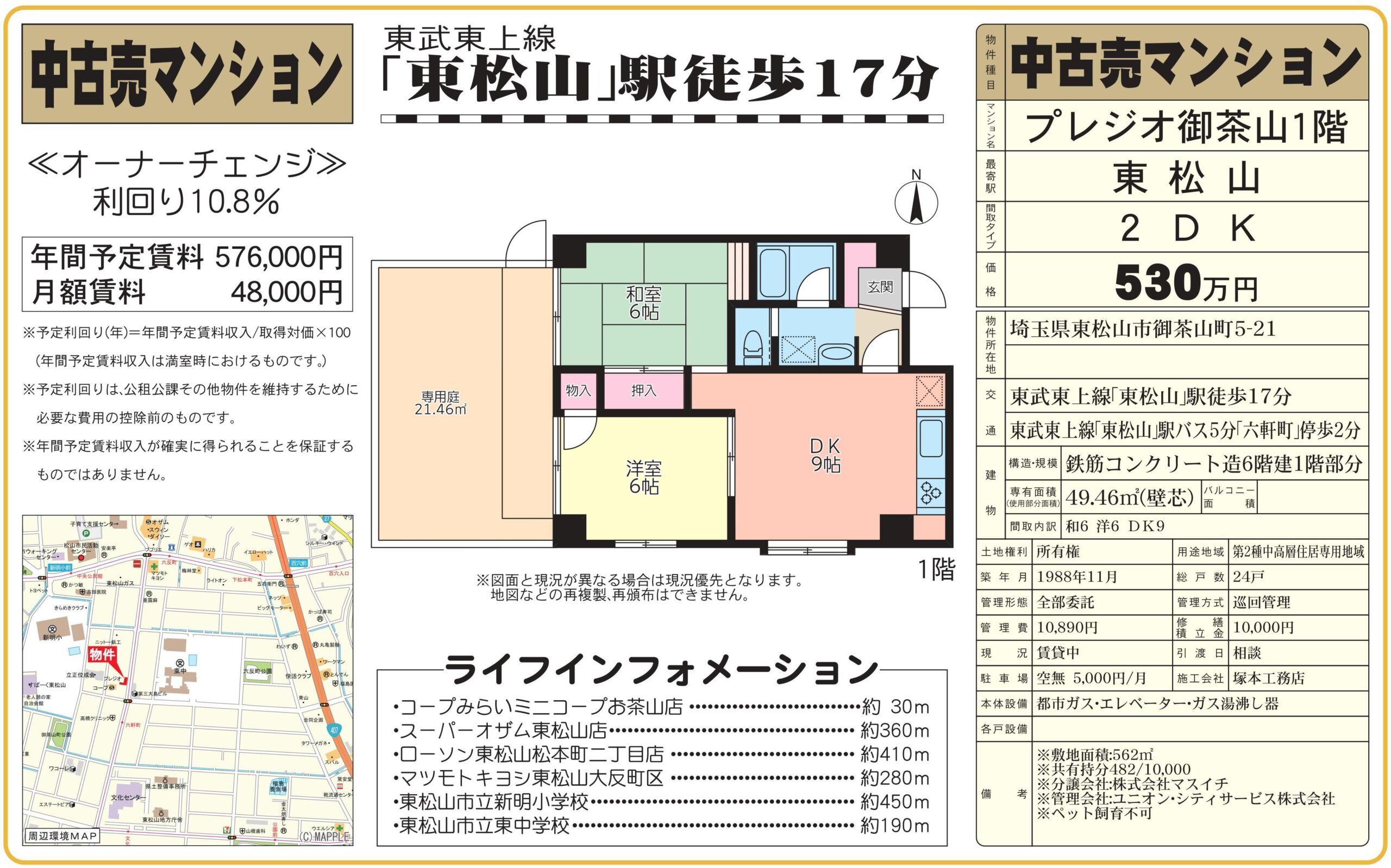 プレジオ御茶山1階（オーナーチェンジ）